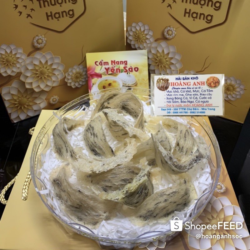 100g yến tổ thô nguyên chất- tặng kèm nhíp nhặt, táo đỏ, hạt chia và đường phèn