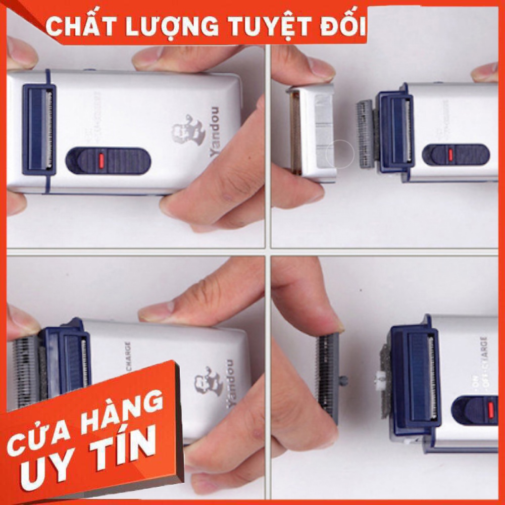 Máy Cạo Râu Đa Năng Nam Yandou SC-W301U Nhỏ Gọn Cắt Siêu Sắc Siêu Bền Pin Cực Trâu Có Thể Thay Lưỡi Tặng Kèm Bao Da