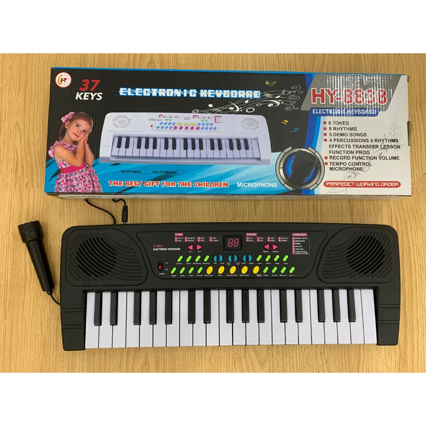 Đồ Chơi Đàn Piano Có Mic Màu Đen Cao Cấp, Thiết Kế Mô Phỏng Thật, Âm Thanh Cao Cấp - MEOMEOSHOP2021