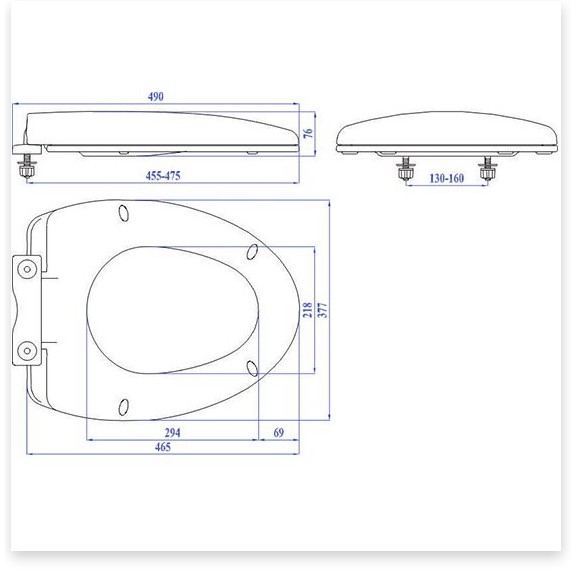 Nắp bồn cầu Sunzin A054, nắp gập êm thay thế vừa cho bồn cầu 504 hãng Linax