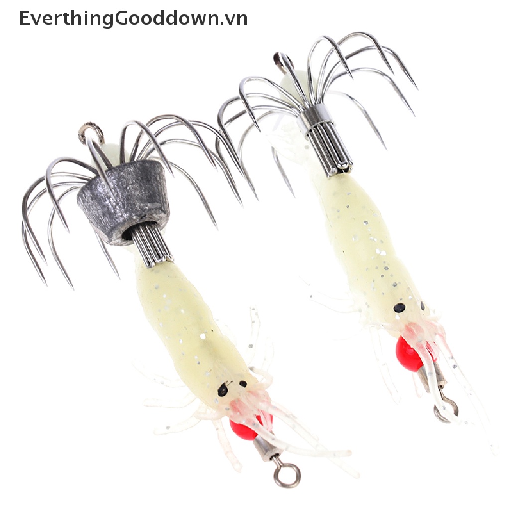 Everthinggooddown 1 Mồi Câu Cá Hình Con Mực Phát Quang Bằng Gỗ Phát Sáng Trong Đêm