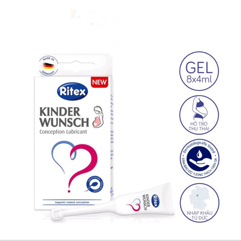 Gel Ritex Kinderwunsch Đức, 1 tuýp - hỗ trợ tăng thụ thai