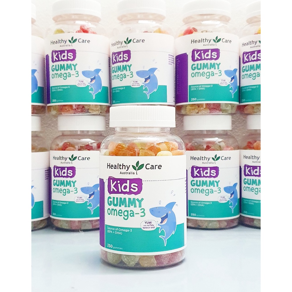 Kẹo dẻo bổ sung Omega3 Kid Gummy Omega3 hãng Healthy Care Úc chai 250 viên