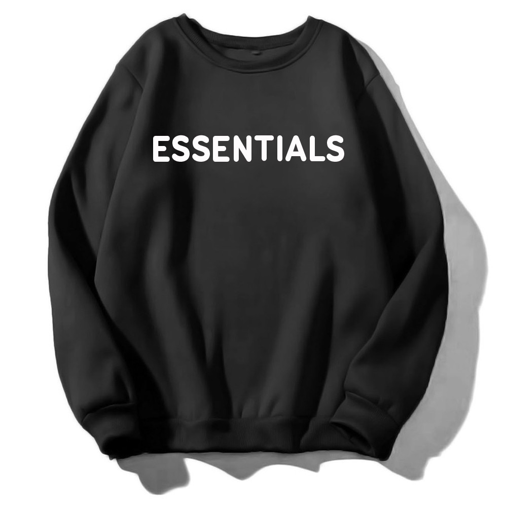 Áo nỉ Bông cổ tròn Sweerter  phom rộng , nam nữ ASSENTIALS