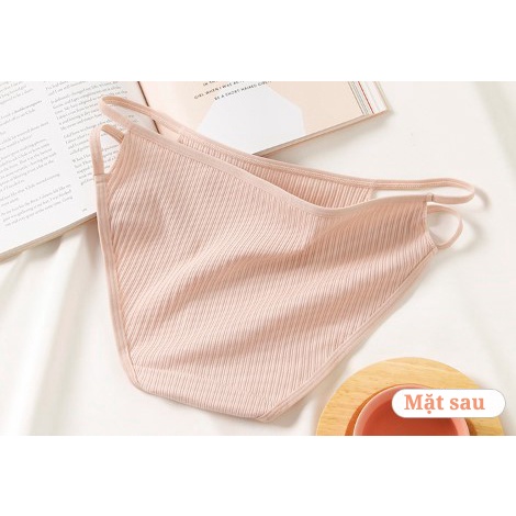 Quần lót cotton nhung tăm 2 dây dáng bikini gợi cảm quyến rũ, mặc đi biển Q11