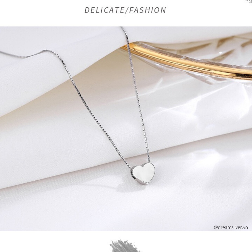 Dây Chuyền Bạc Dreamsilver, Vòng Cổ Bạc Ý Plain Heart DC018