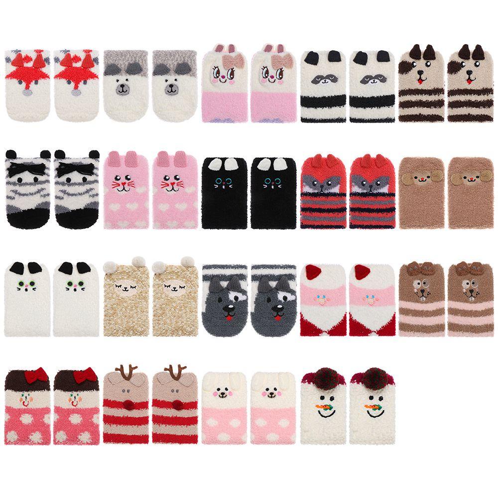 BSUNS Vớ Dày Giữ Ấm Chống Trượt Họa Tiết Động Vật Dành Cho Người Lớn