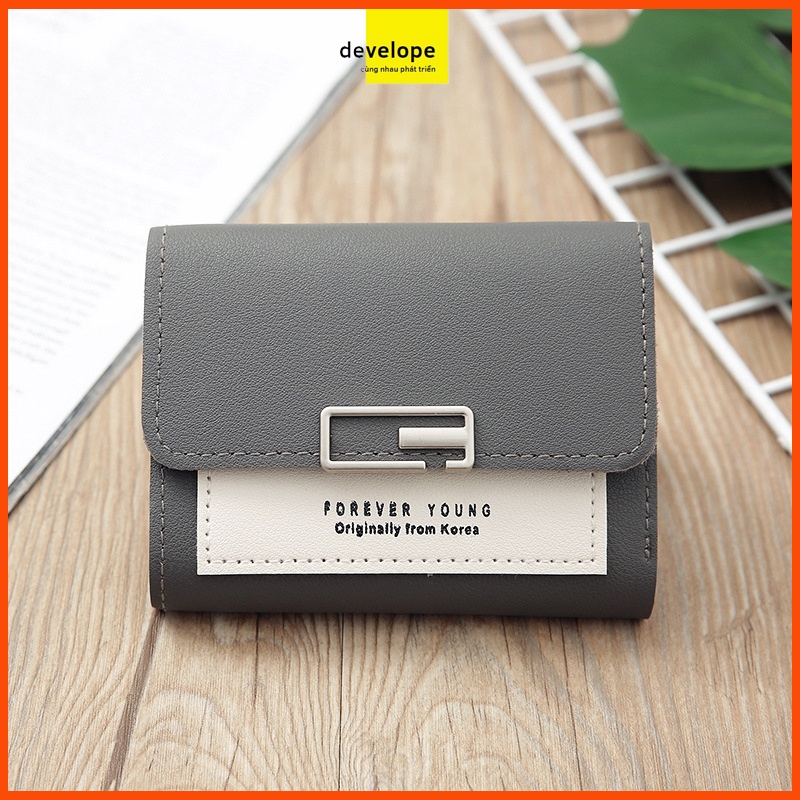 Ví ORIGINALLY KOREA dáng ngắn gập làm ba đựng được nhiều thẻ đa năng dành cho nữ