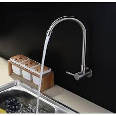 vòi rửa chén âm tường inox 304 không gỉ sét, bảo hành 01 năm