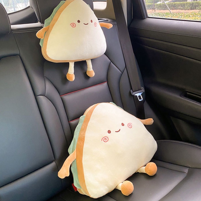 Gối tựa đầu ô tô gối tựa lưng ô tô trang trí xe hơi cao cấp hình bánh sandwich dễ thương TOO-STORE
