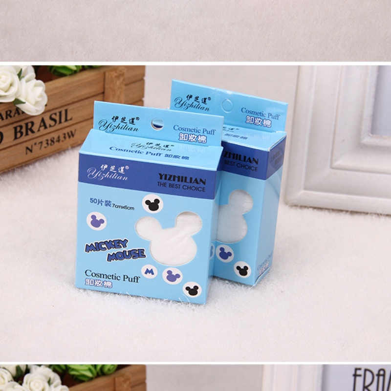 Hộp 50 Miếng Bông Tẩy Trang Bằng Sợi cotton Không Dệt Dùng Một Lần