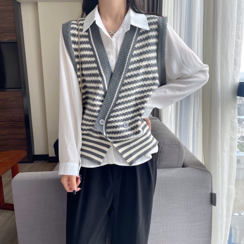 Áo Khoác Không Tay Dáng Rộng Phong Cách Retro Hàn Quốc Thời Trang