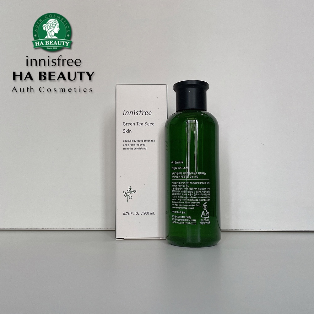 Nước hoa hồng dưỡng ẩm chống lão hóa da trà xanh innisfree Green Tea Seed Skin 200 ml sáng khỏe da