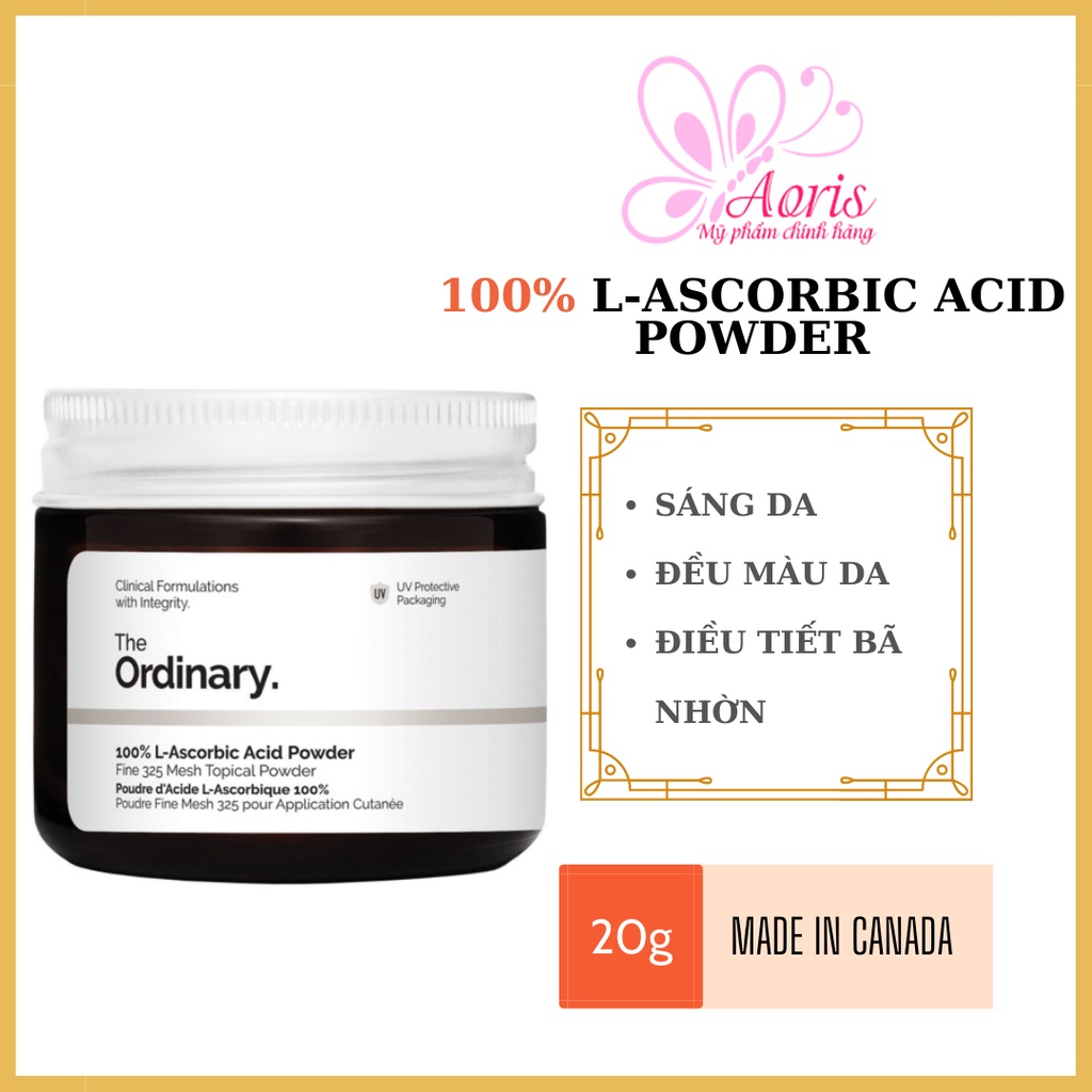 Bột Vitamin C Sáng Da – Mờ Thâm The Ordinary Vitamin-C 100% L-Ascorbic Acid Powder 20gr
