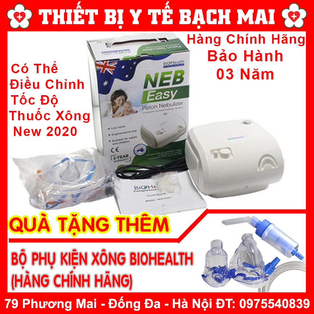 MÁY XÔNG KHÍ DUNG XÔNG MŨI HỌNG BIOHEALTH NEB EASY [BẢO HÀNH 03 NĂM]