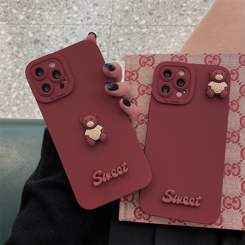 Ốp Điện Thoại Silicon Hình Gấu Dễ Thương Cho Vivo Y21 Y33S Y11 Y12 Y15 Y17 Y51 Y52 Y72 Y91 Y95 Y76 Y76S X60 X70 Pro V21 E