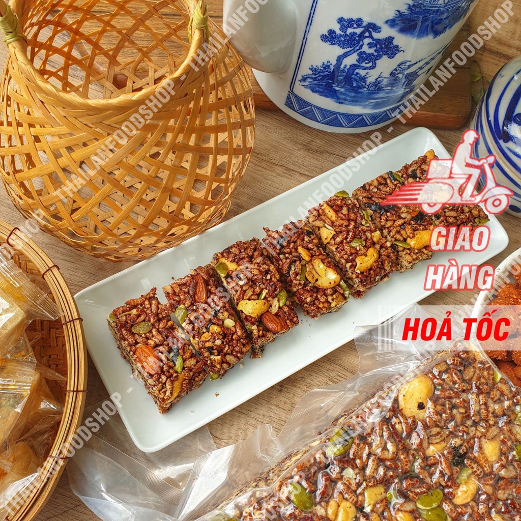 Thanh Gạo Lứt Rong Biển Mix Hạt Dinh Dưỡng Túi 500Gr (Thanh gạo lứt ngủ cốc Rong Biển)