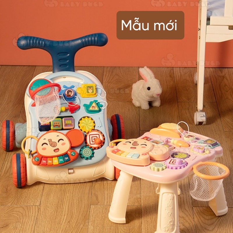 xe tập đi cho bé thế hệ mới có khoá bánh xe, có nhạc, điều chỉnh độ cao