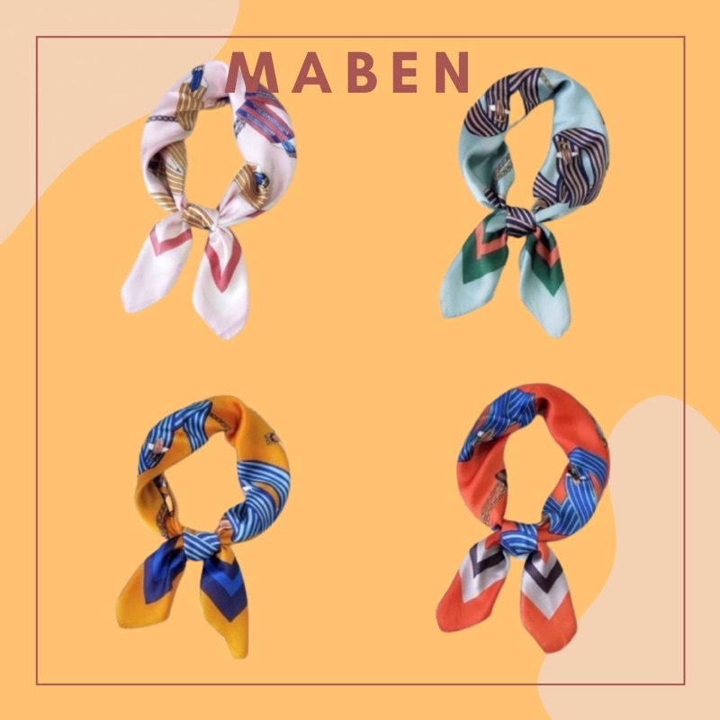 Khăn lụa vuông 70x70 turban quàng cổ,áo khăn yếm bandana thời trang đội đầu - Maben