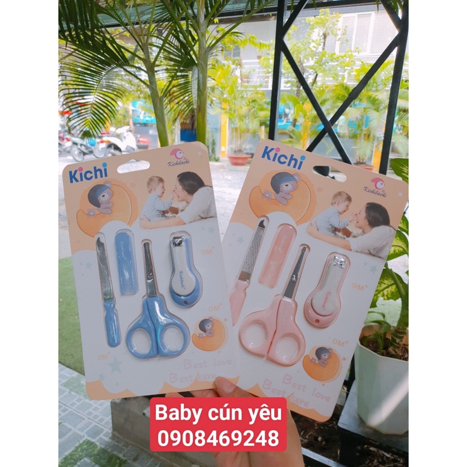 Bộ/Set Bấm Móng Tay 3 Chi Tiết Cho Bé Sơ Sinh KICHI Nhật Bản