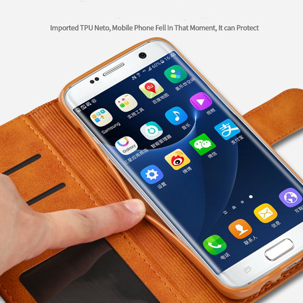 Ốp lưng da PU kèm ngăn đựng thẻ dành cho điện thoại Samsung Galaxy S6 S6edge S7 S8 S9+ S7edge | BigBuy360 - bigbuy360.vn