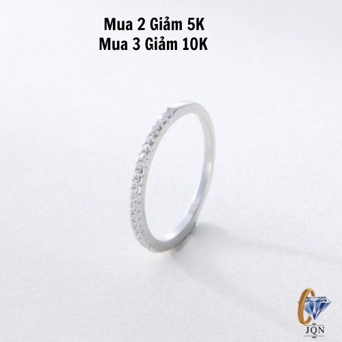 Nhẫn bạc nữ một hàng đá nhỏ cực xinh, mua 2 giảm 5k / Trang sức JQN cam kết bạc thật kèm bảo hành