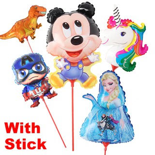 Bong Bóng Lá Nhôm Hình Mickey Minnie Khủng Long Hoạt Hình Trang Trí Tiệc Sinh Nhật Cho Bé