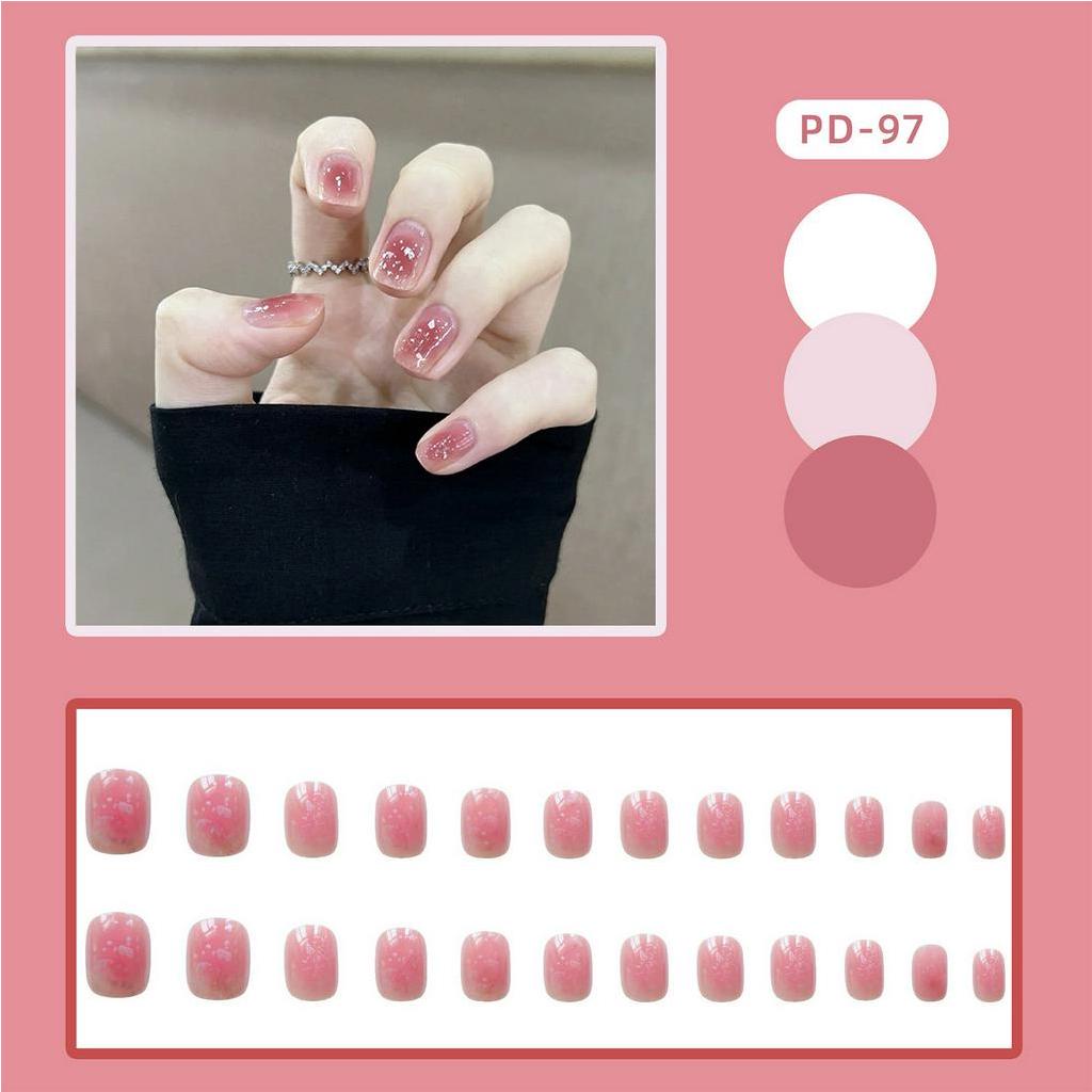 Móng Tay Giả Ngắn Màu Hồng Siêu Bền Và Không Dễ Bị Trầy Xước