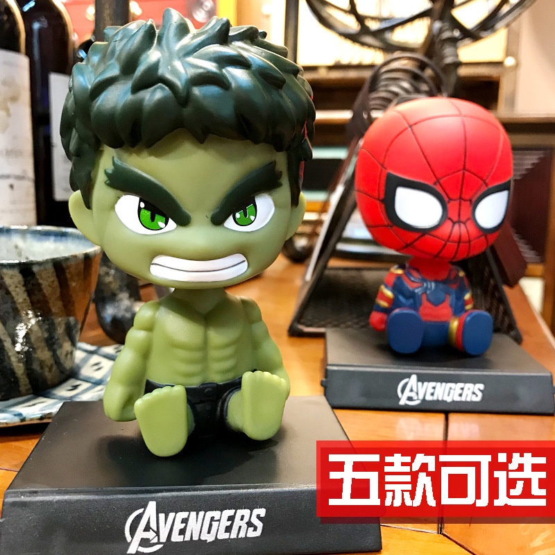 Mô hình người khổng lồ xanh Hulk - Mô hình Chibi lắc đầu trang trí taplo ô tô, trang trí bàn học, giá đỡ điện thoại