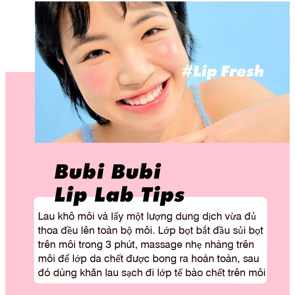 [Mẫu Mới] Gel Tẩy Tế Bào Chết Sủi Bọt Thải Độc Môi Unpa Bubi Bubi Lip 10ml