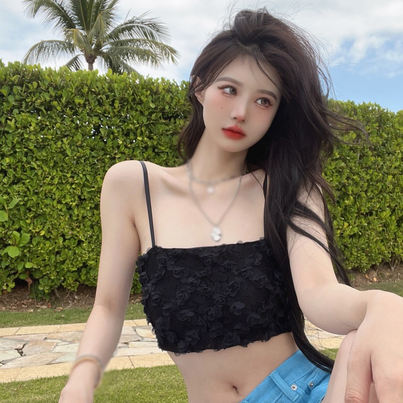 Áo Hai Dây Phối Ren Hở Lưng Phong Cách Quyến Rũ Dành Cho Nữ