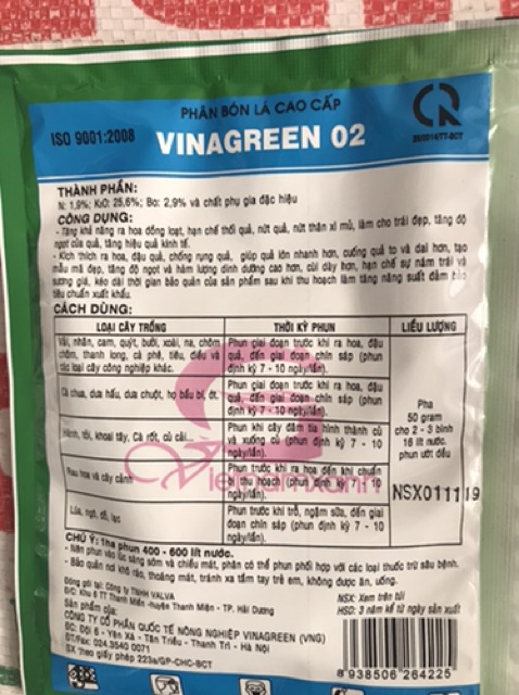 Phân bón lá cao cấp KALI- Bo ( 50g /1 gói)