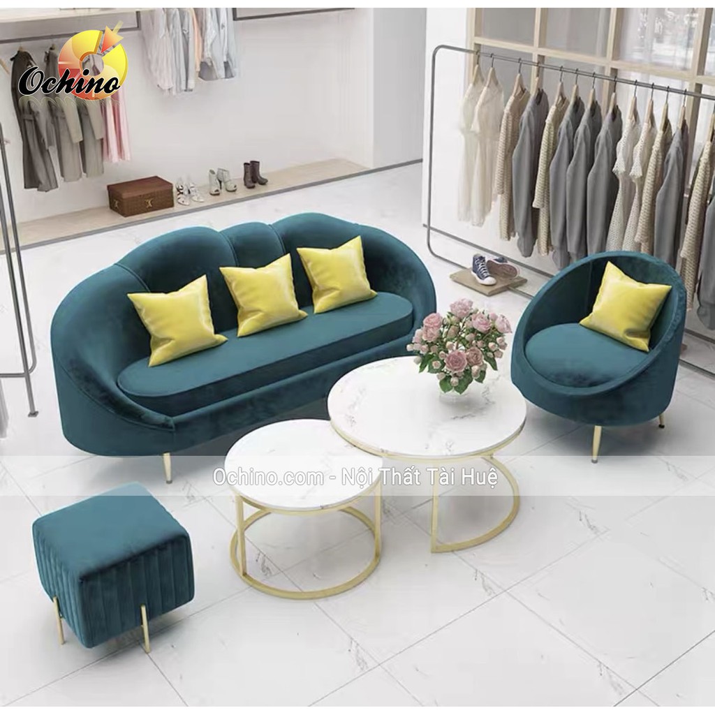 Ghế Sofa có tựa lưng hình mây cao cấp để phòng khách hoặc shop dài 1m8 ( đủ màu)