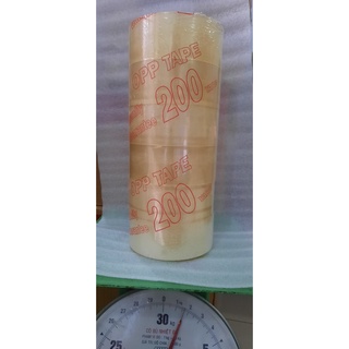 6 cuộn băng keo trong, băng keo đục 200 yard, 1.6kg, độ keo 50mic