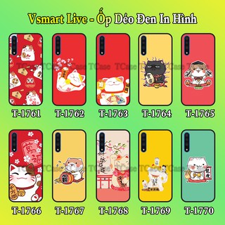 Ốp lưng Vsmart Live dẻo đen in hình Mèo Thần Tài, May Mắn, Tài Lộc