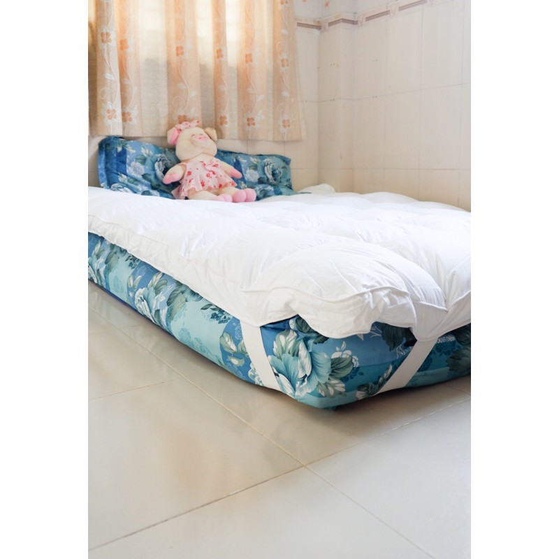 Topper Nệm Lông Vũ Màu Xám/ Xanh Lót Nệm Trải Sàn