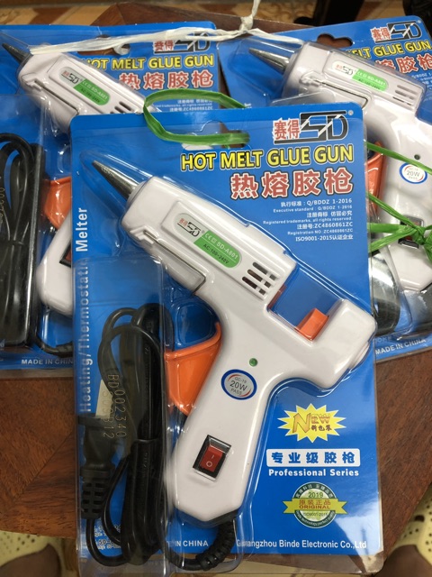 Súng bắn keo Hot melt glue gun + 10 cây Keo nến 30cm loại đẹp