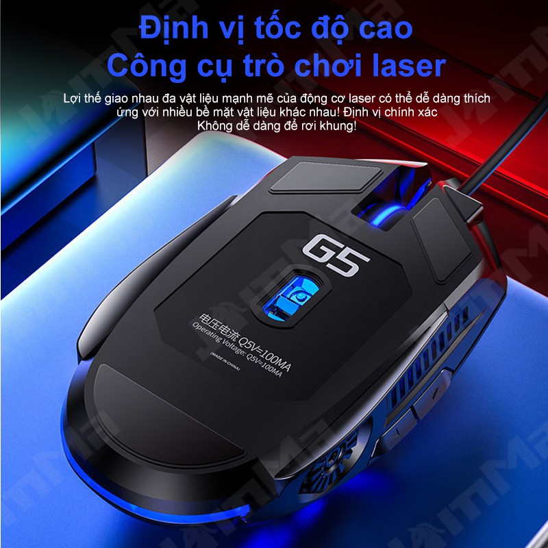 Chuột Gaming G5 6 Nút Có Đèn Led Nhiều Màu Sắc Cho Dpi 3200