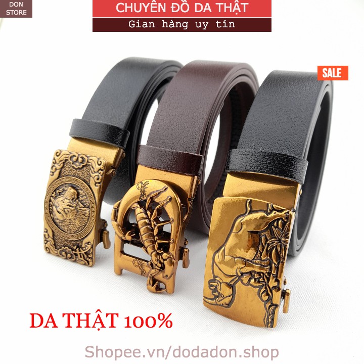 [HOT] Dây Nịt Nam Hình Thú Chất Liệu Đồng Đúc - Dây Lưng Da Bò Thật 100% Bản Rộng 3.5cm ( BH 12 THÁNG)