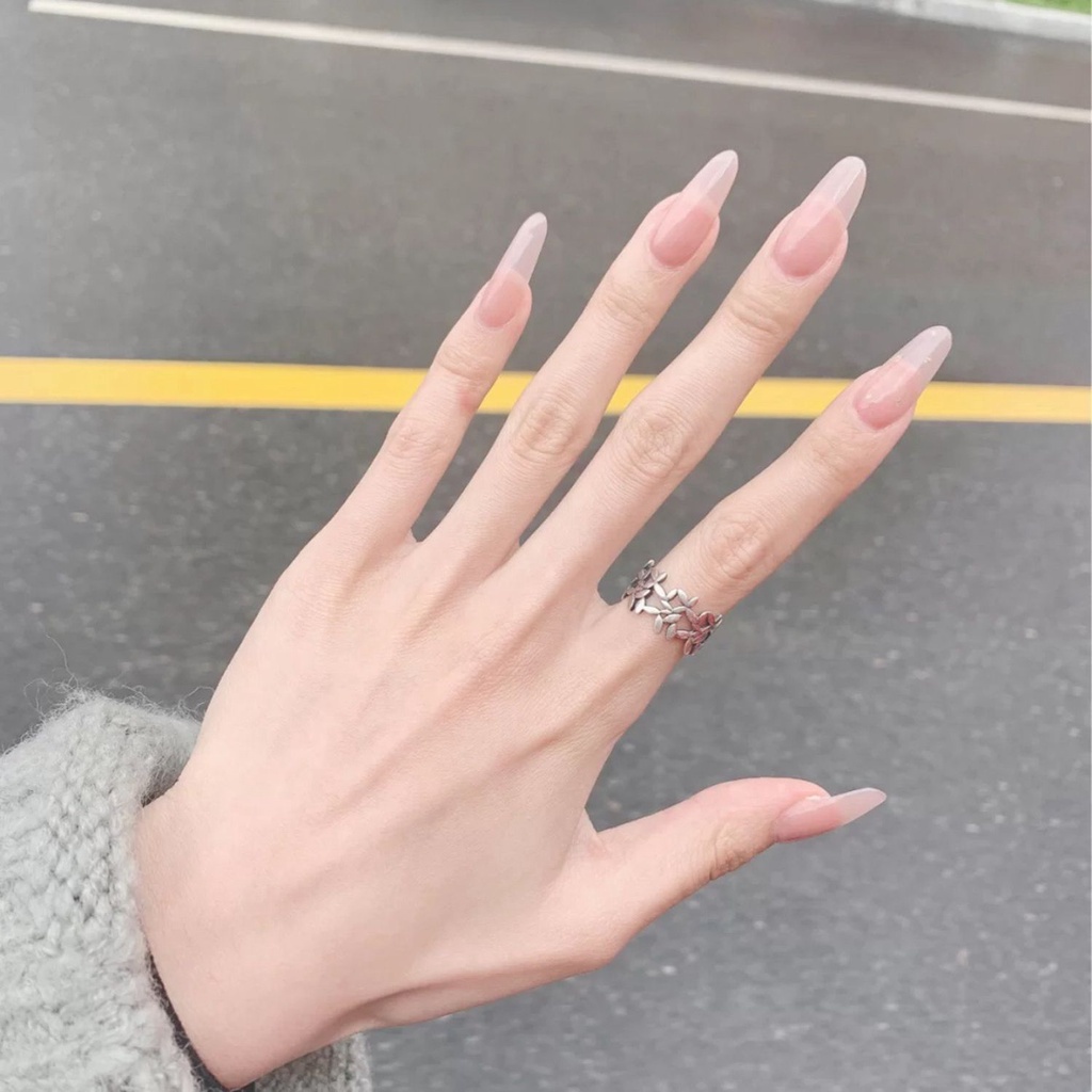 [Hàng mới về] Hộp 24 móng tay giả che hết móng tự nhiên đính nơ trang trí đẹp mắt