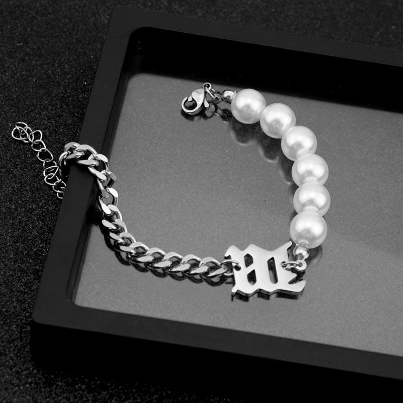 Bộ Vòng cổ/ Vòng tay ROSE chữ B Cho Nam Nữ Unisex