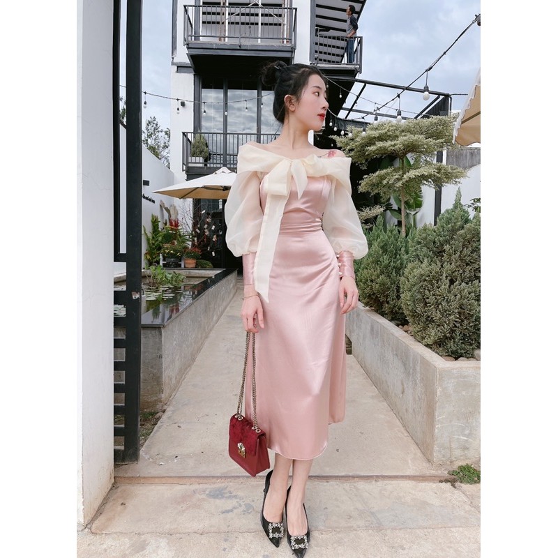 Váy nude trễ vai ( MẪU TỰ CHỤP SHOP CEE RI )