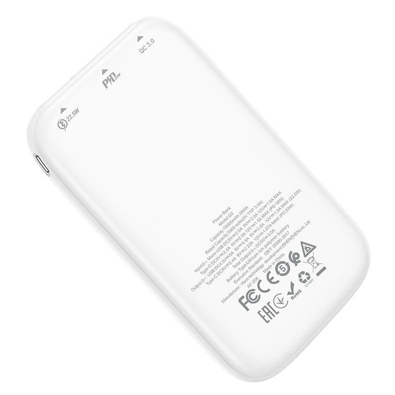 Sạc Dự Phòng Cao cấp Mini Siêu Tốc 22.5W Hoco Q2 New 10000mAh-2 Cổng Sạc Nhanh PD+QC3.0 cho IPhone 11 Promax/12 Promax