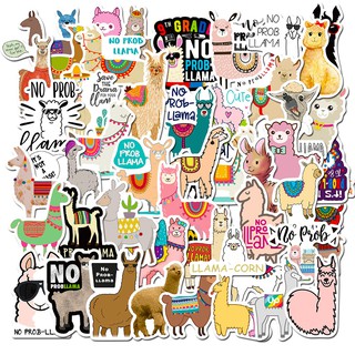 Set 50 Hình Dán Lạc đà Alpaca Dễ Thương Dán Nón Bảo Hiểm Laptop...