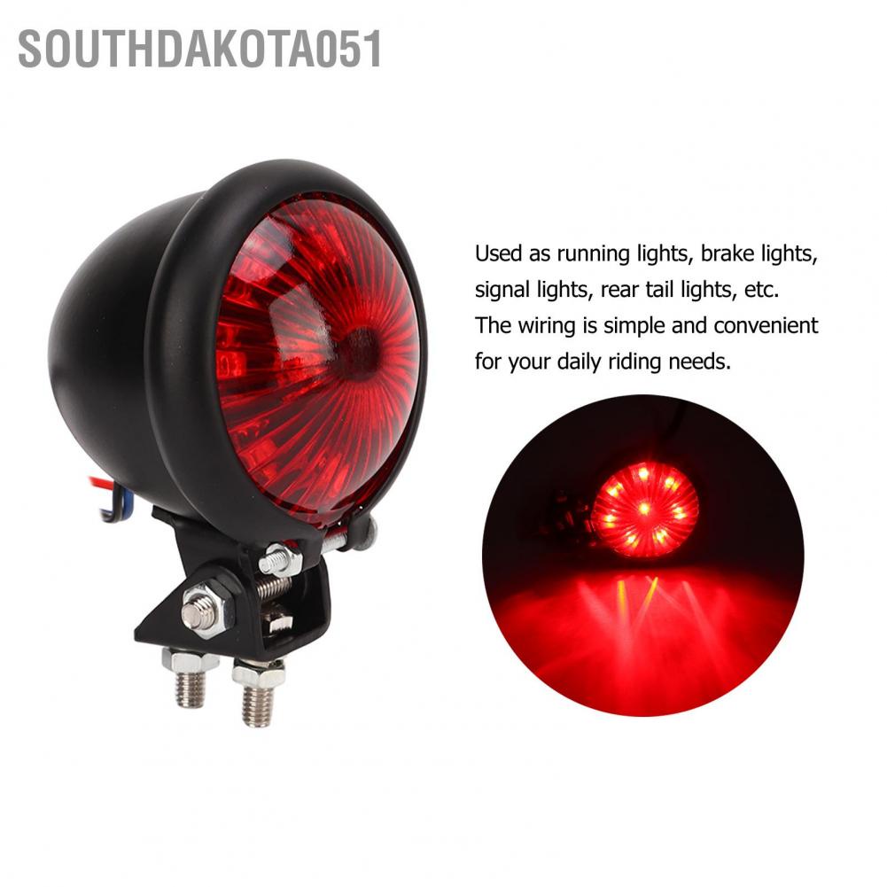 Hàng Sẵn Đèn hậu LED tròn xi nhan Xe máy cổ điển Phanh chạy Ánh sáng 12V cho Kawasaki, Yamaha, Honda【Southdakota051】