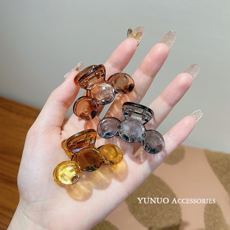 Kẹp tóc tròn bằng acrylic 3 màu thời trang cho nữ