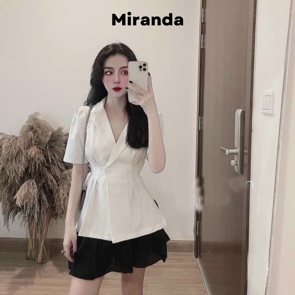 Set áo Blazer chân váy nữ Miranda Bộ đầm Vest nữ Công Sở mix chân váy bí phong cách Hàn Quốc đi làm đi chơi xinh xắn 014 | BigBuy360 - bigbuy360.vn