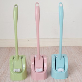 Cây cọ toilet 2 đầu thông minh bàn chải có cán chà rửa vệ sinh bồn cầu có đế đựng