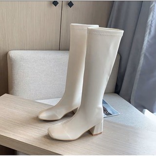 Boots lửng Ulzzang cổ cao gót vuông 6cm