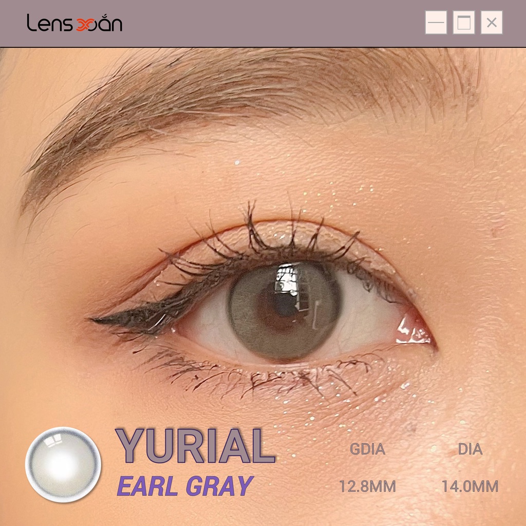 KÍNH ÁP TRÒNG YURIAL EARL GRAY CỦA IDOL LENS (12 THÁNG): Lens xám lạnh trong suốt hiệu ứng 3D | Lens Xoắn (GIÁ 1 CHIẾC)